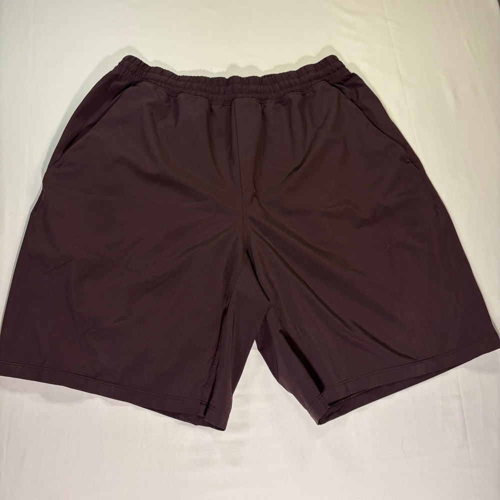 Lululemon Pace Breaker Lined Shorts 9 Inch Burgundy Plum Mens Size Large